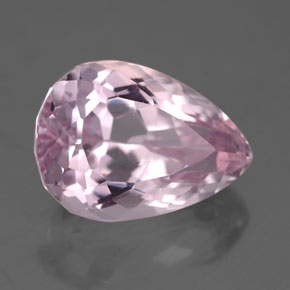7.55 ct Pink Kunzite Stone, Natural Kunzite in Pear Facet Shape for Sale