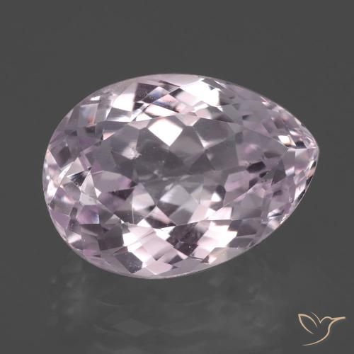 Kunzite 14,2 x 10,4mm rosa Sfaccettatura a pera dall'Afghanistan, peso di 7,6 ct, gemma naturale non trattati in purezza VS, 1 pezzo Kunzite - Colore: Rosa Ciliegia Chiaro, durezza Mohs di 7 adatto per gioielli da indossare ogni giorno, Photo A