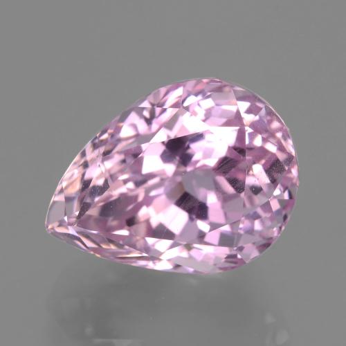 Rosado medio Kunzita Gema - 10ct Corte en forma de pera (ID: 406498)