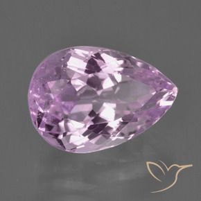 8.55 ct Purple Kunzite Stone, Natural Kunzite in Pear Facet Shape for Sale