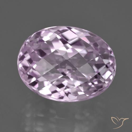 Kunzite 15,2 x 11,7mm viola Ovale checkerboard dall'Afghanistan, peso di 12,85 ct, gemma naturale non trattati in purezza VS, 1 pezzo Kunzite - Colore: Viola molto chiaro, durezza Mohs di 7 adatto per gioielli da indossare ogni giorno, Photo A