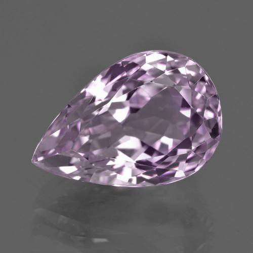 Violeta rosáceo muy claro Kunzita Gema - 13.6ct Corte en forma de pera (ID: 409224)