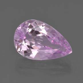 5.64 ct Pink Kunzite Gemstone, Kunzite Gem in Pear Facet Shape for Sale.