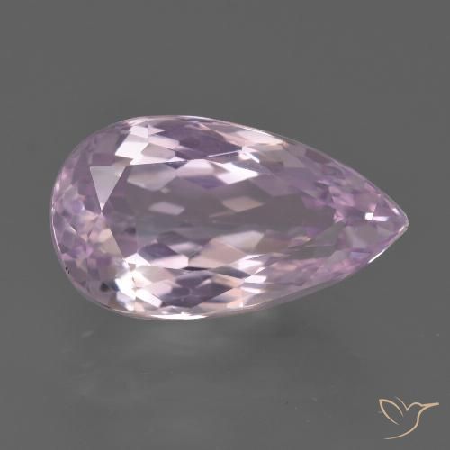 15,7 x 9mm birnenschliff rosa Kunzit aus Afghanistan, Gewicht von 7,34 ct, natürlicher Edelstein in VVS Reinheit, 1 Stück birnenschliff Kunzit - Farbe: Königslila Rosa, Mohs-Härte von 7 Geeignet für den täglichen Gebrauch im Schmuck, Photo A