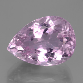 15.96 ct Pink Kunzite Gemstone, Kunzite Gem in Pear Facet Shape for Sale.