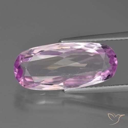 Kunzite Ovale sfaccettato da 7,41 ct dall'Afghanistan, dimensione 18,8 x 8,4mm, purezza VS, pietra preziosa naturale non trattati, Kunzite 1pc in colore Viola chiaro, durezza Mohs di 7 adatto per gioielli da indossare ogni giorno, Photo A