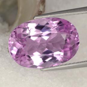8.26 ct Pink Kunzite Gemstone, Kunzite Gem in Oval Facet Shape for Sale.