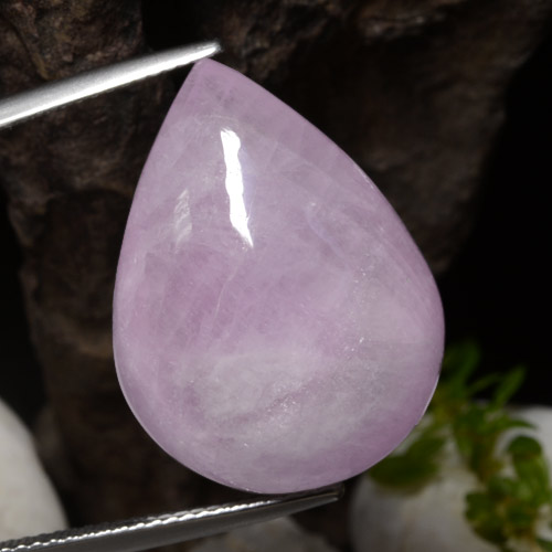 Kunzita Rosa Cabujón Pera de 27.7 ct de Afganistán, dimensión 23,5 x 17,6mm, piedra preciosa natural No tratado, claridad Translúcido, Kunzita de 1 pieza en color Rosado púrpura real, dureza Mohs de 7 Adecuado para joyas de uso diario, Photo A