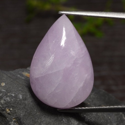 Very Light Violet Kunzite Gem - 18.2ct Pear Cabochon (ID: 476838)