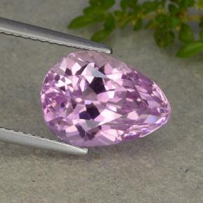 6.49 ct Pink Kunzite Gemstone, Kunzite Gem in Pear Facet Shape for Sale.