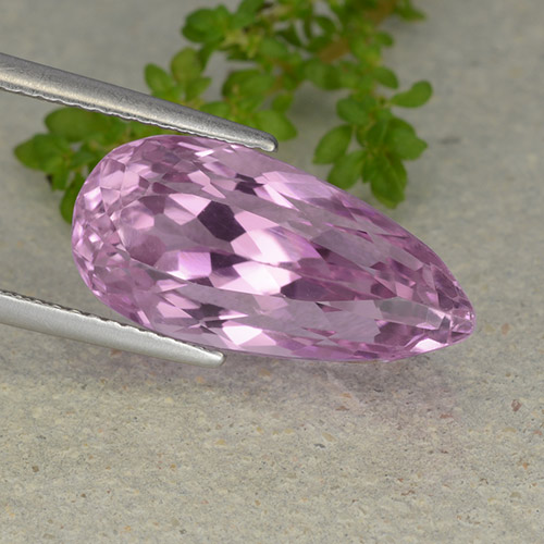 Kunzite 18,6 x 9,1mm rosa Sfaccettatura a pera dall'Afghanistan, peso di 11,23 ct, gemma naturale non trattati in purezza VS, 1 pezzo Kunzite - Colore: Rosa viola reale molto chiaro, durezza Mohs di 7 adatto per gioielli da indossare ogni giorno, Photo A