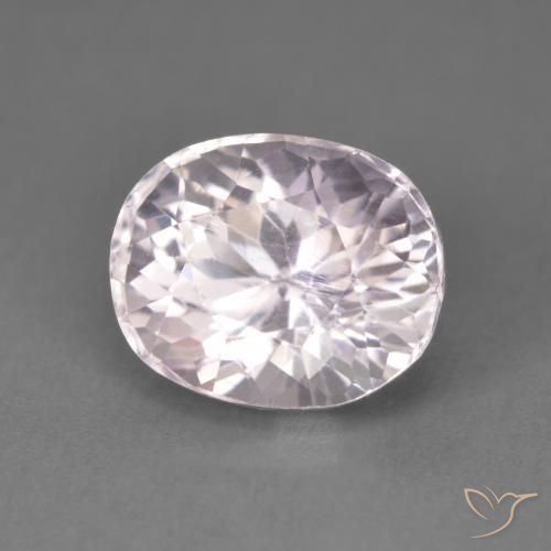 3.80 ct White Kunzite Stone, Natural Kunzite in Oval Facet Shape for Sale