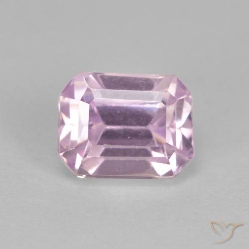 7,3 x 5,7mm lila Kunzit im Octagon Stufenschliff aus Afghanistan, Gewicht 2,07 ct, Garantiert echter Edelstein in VVS Reinheit, 1 Stück Kunzit - die Farbe ist Helllila-, Mohs-Härte von 7 Geeignet für den täglichen Gebrauch im Schmuck, Photo A