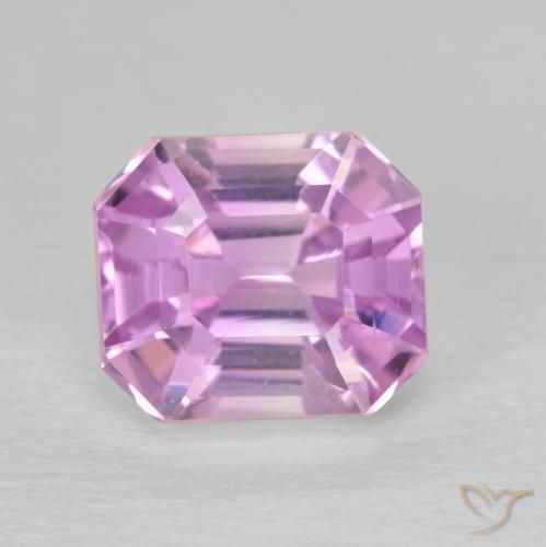 4.18 ct Purple Kunzite Stone, Natural Kunzite in Octagon Step Cut Shape for Sale