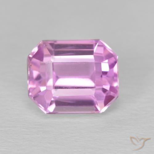 3.08 ct Purple Kunzite Gemstone, Kunzite Gem in Octagon Step Cut Shape for Sale.