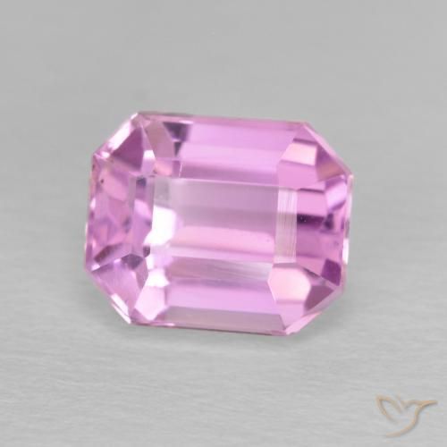 3.08 ct Purple Kunzite Stone, Natural Kunzite in Octagon Step Cut Shape for Sale