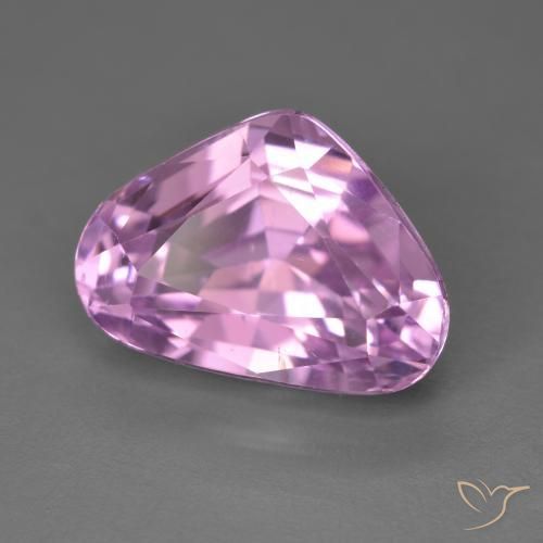 9.68 ct Purple Kunzite Stone, Natural Kunzite in Pear Facet Shape for Sale