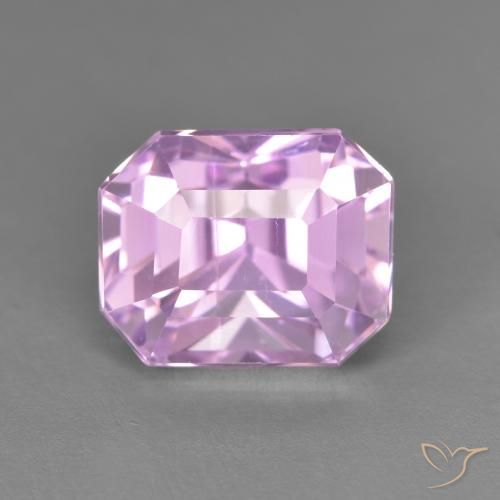 6.62ct Natural Light Pinkish Violet Purple Kunzite, Emerald Cut, VVS-VS