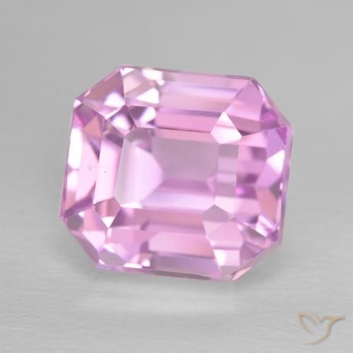8.42 ct Purple Kunzite Stone, Natural Kunzite in Octagon Step Cut Shape for Sale