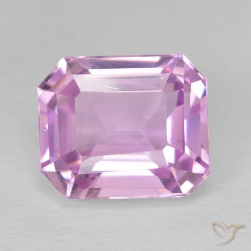 11.14 ct Pink Kunzite Gemstone, Kunzite Gem in Octagon Step Cut Shape for Sale.