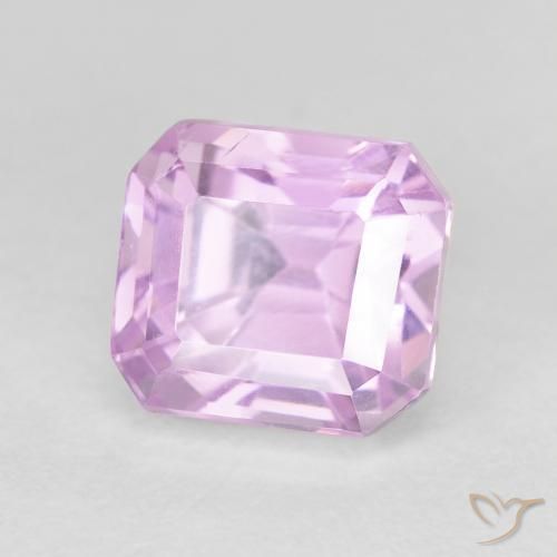3.97 ct Purple Kunzite Stone, Natural Kunzite in Octagon Step Cut Shape for Sale