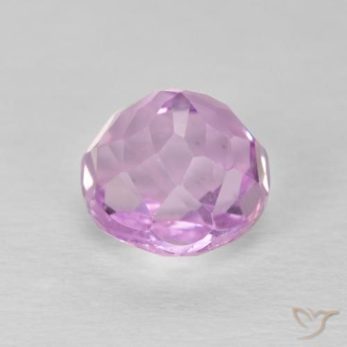 Kunzite Gemstone in 6.8 x 6.5 mm Size for Sale, Kunzite Stone in Royal Purple Pink Color