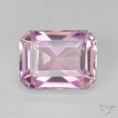 6.27ct Natural Very Light Pink Kunzite, Emerald Cut, VS