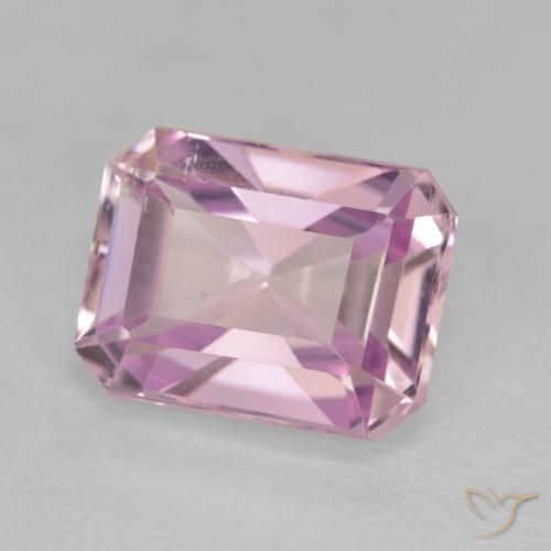 6.27 ct Pink Kunzite Stone, Natural Kunzite in Octagon Step Cut Shape for Sale