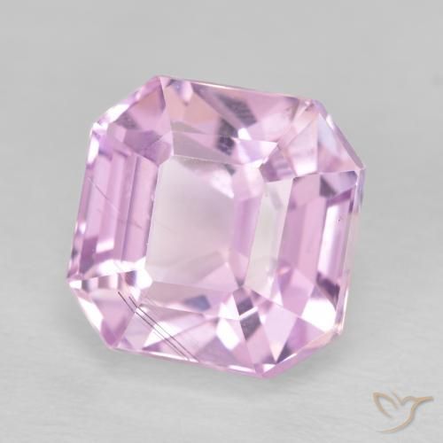 6.17 ct Pink Kunzite Stone, Natural Kunzite in Octagon Step Cut Shape for Sale
