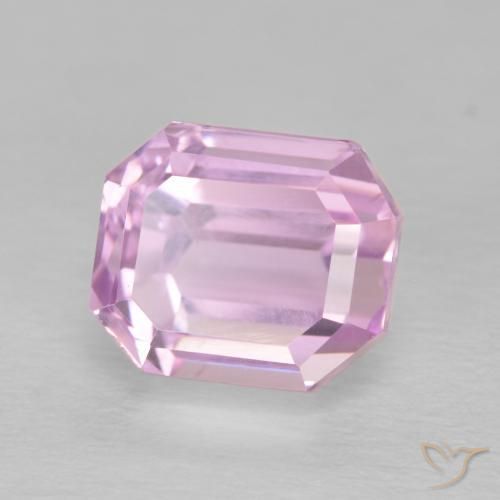 4.18 ct Pink Kunzite Stone, Natural Kunzite in Octagon Step Cut Shape for Sale