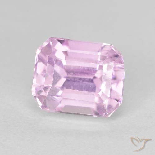 3.08 ct Purple Kunzite Stone, Natural Kunzite in Octagon Step Cut Shape for Sale