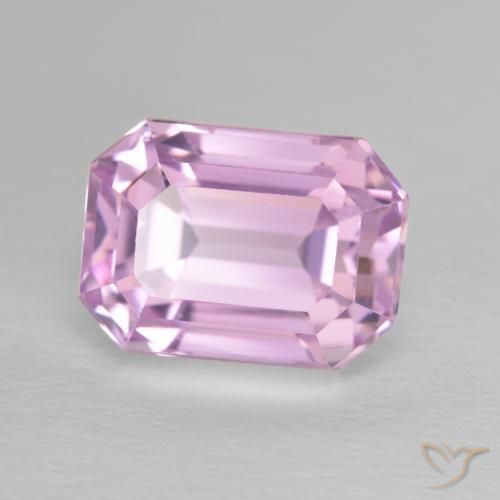 6.04 ct Pink Kunzite Stone, Natural Kunzite in Octagon Step Cut Shape for Sale