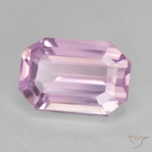 5.25 ct Pink Kunzite Stone, Natural Kunzite in Octagon Step Cut Shape for Sale