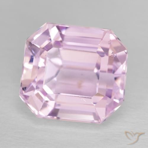 6.71 ct Pink Kunzite Stone, Natural Kunzite in Octagon Step Cut Shape for Sale