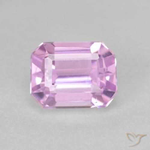 2.01ct Natural Light Pinkish Violet Purple Kunzite, Emerald Cut, VS