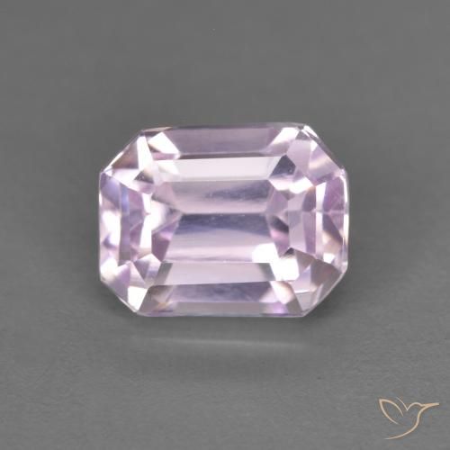 2.19ct Natural Light Purple Pink Kunzite, Emerald Cut, VS
