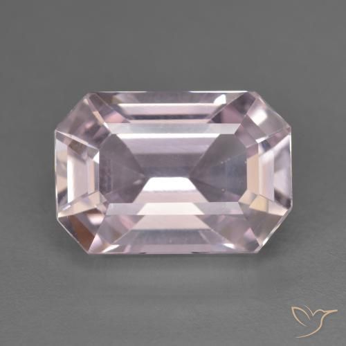 7.90ct Natural Very Light Pinkish Purple Kunzite, Emerald Cut, VVS