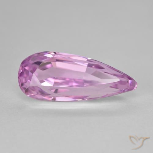 7.27 ct Pink Kunzite Stone, Natural Kunzite in Pear Facet Shape for Sale