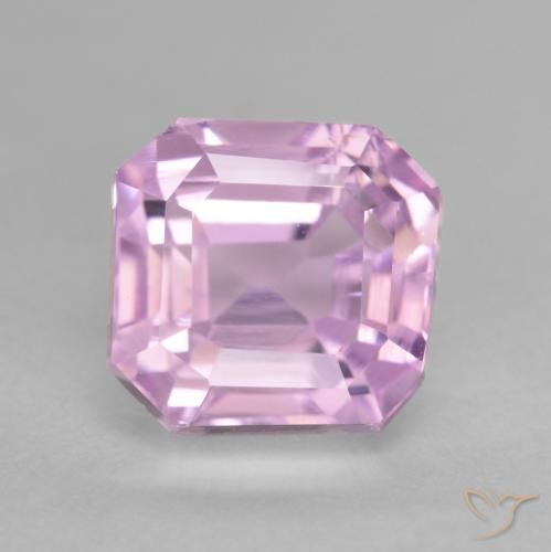 4.11 ct Pink Kunzite, 8.2 x 7.8 mm Octagon Cut From Afghanistan, Photo A