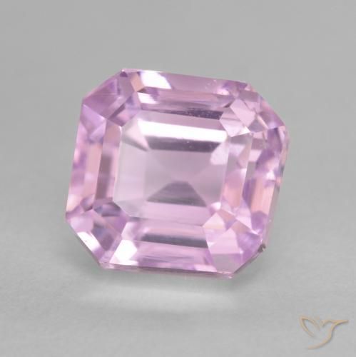 4.11 ct Pink Kunzite Stone, Natural Kunzite in Octagon Step Cut Shape for Sale