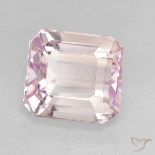 5.06 ct Pink Kunzite Stone, Natural Kunzite in Octagon Step Cut Shape for Sale