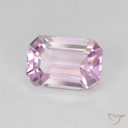 3.88 ct Pink Kunzite Stone, Natural Kunzite in Octagon Step Cut Shape for Sale