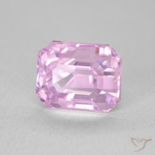 3.29 ct Purple Kunzite Stone, Natural Kunzite in Octagon Step Cut Shape for Sale