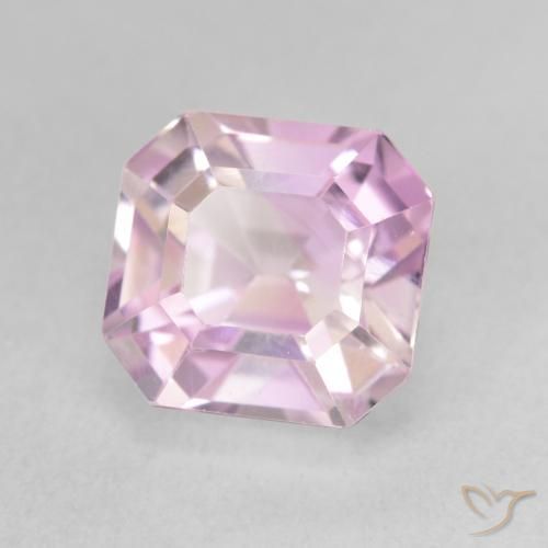 3.77 ct Purple Kunzite Stone, Natural Kunzite in Octagon Step Cut Shape for Sale