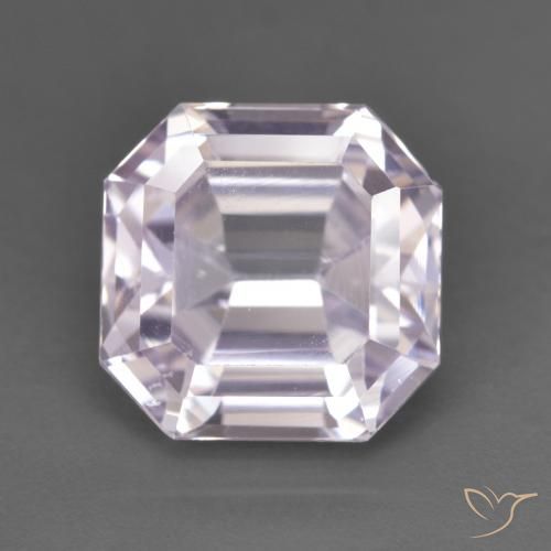 6.38ct Natural Light Lavender Pink Kunzite, Emerald Cut, VVS-VS
