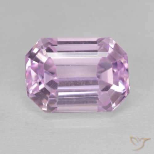 6.77ct Natural Light Royal Purple Pink Kunzite, Emerald Cut, VVS-VS
