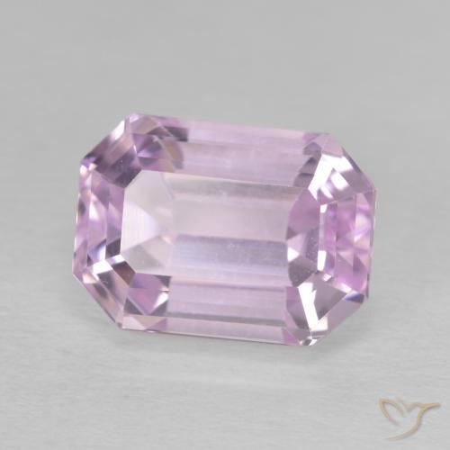 6.77 ct Pink Kunzite Stone, Natural Kunzite in Octagon Step Cut Shape for Sale