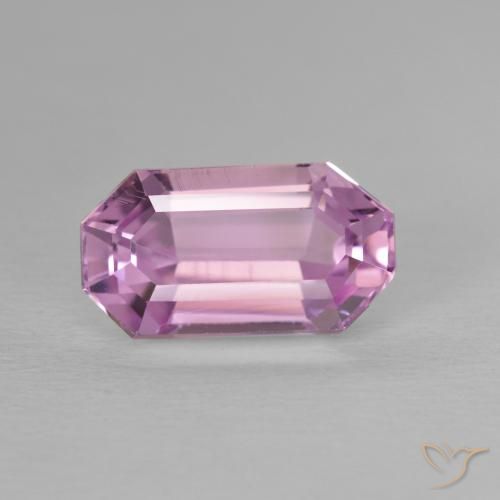 4.64ct Natural Medium Pink Kunzite, Emerald Cut, VVS-VS