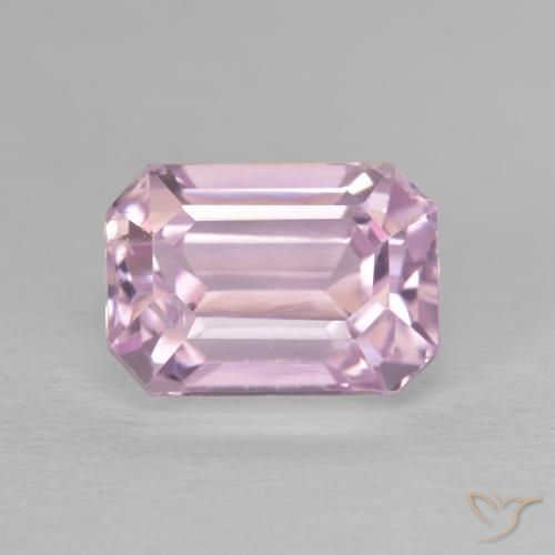 4.73ct Natural Very Light Bubblegum Pink Kunzite, Emerald Cut, VVS-VS