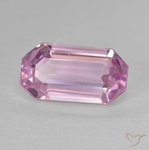 6.47 ct Pink Kunzite Stone, Natural Kunzite in Octagon Step Cut Shape for Sale